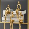 Golden Sitting Abstract Sculpture – Modern Home Decor Art Piece