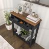 PPL Console Table for Entryway – 30 Inch Modern Hallway Table with 2 Drawers, Open Storage Shelves, and Handmade Metal Handles