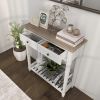 PPL Console Table for Entryway – 30 Inch Modern Hallway Table with 2 Drawers, Open Storage Shelves, and Handmade Metal Handles