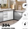 Outdoor Kitchen Drawer Combo – 304 Stainless Steel BBQ Triple Drawer & Trash Drawer for BBQ Island