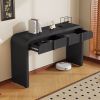 Modern Rounded Console Table with 2 Grooved Drawers – Glossy Finish