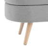 Oval Storage Ottoman Bench with Rubber Wood Legs – 43.5"