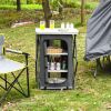 Folding Camping Storage Cabinet with 3 Shelves & Carry Bag