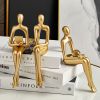 Golden Sitting Abstract Sculpture – Modern Home Decor Art Piece