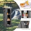 Folding Camping Storage Cabinet with 3 Shelves & Carry Bag